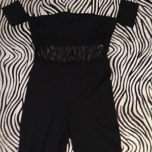 Forever21 black stretch peekaboo skinny jumpsuit